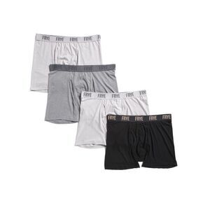 FRYE S Black White Gray Fly Front Bamboo Blend Boxer Briefs Pack of 4